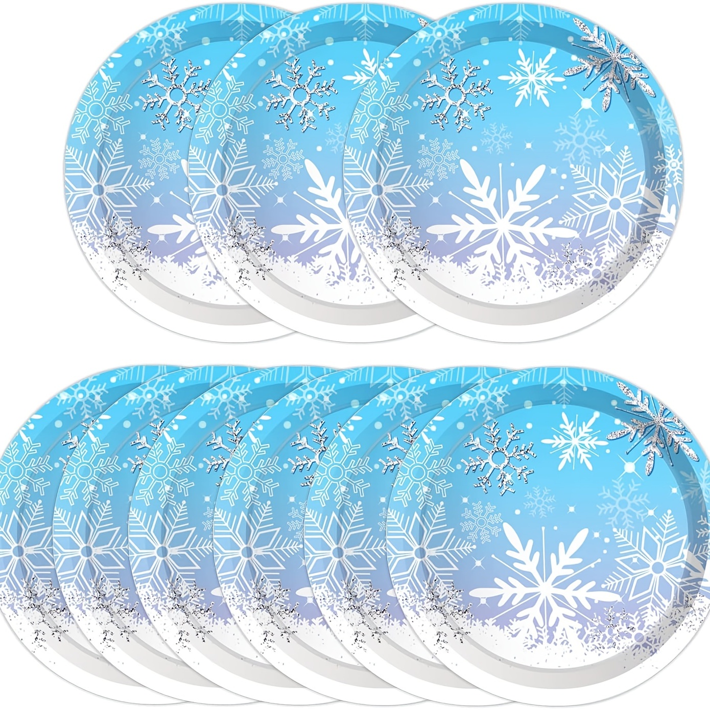 Winter Snowflake Party Plates Perfect For Christmas, Holiday  Celebrations, Baby Showers, Weddings, Bridal Showers, And New Year's Eve  Disposable Paper Plates In Blue And White Festive And Elegant Party