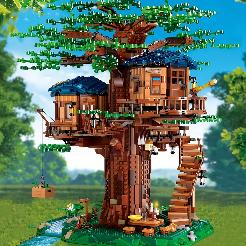 Creative Tree House Building Block Decorations In Temu