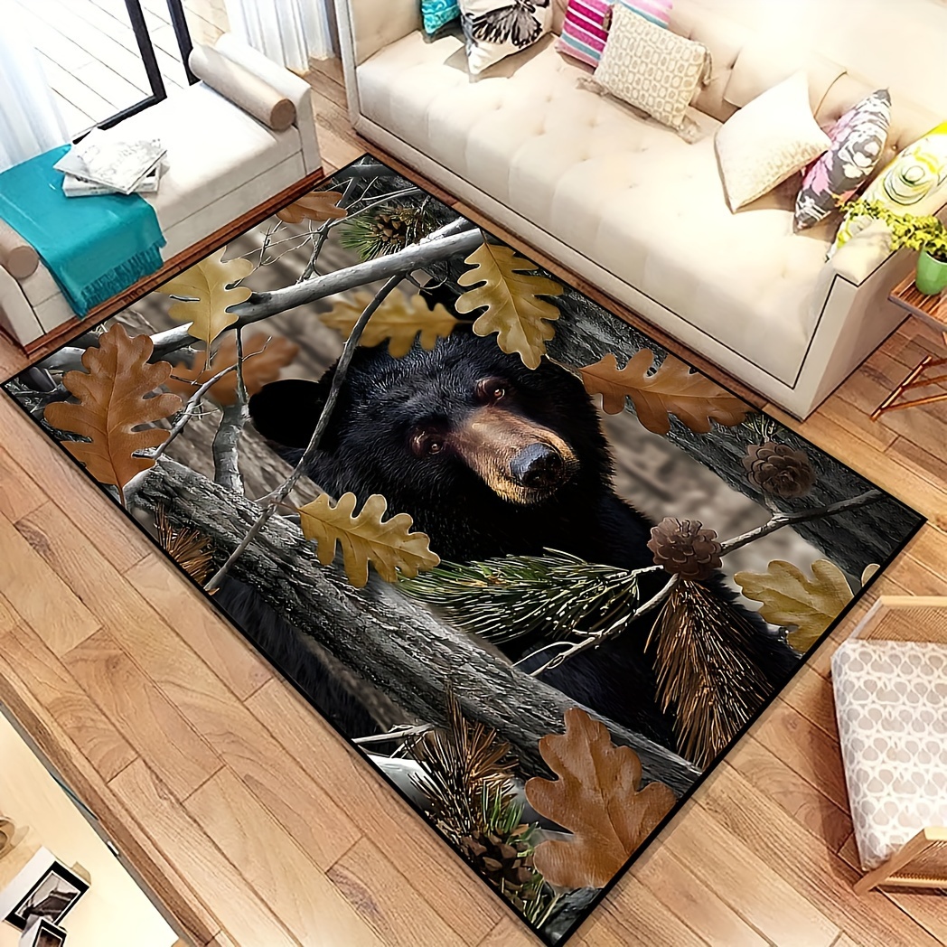 Vintage Black Bear Pattern Floor Mat, Lightweight Non-slip Waterproof And  Stain-proof Mat, Suitable For Living Room, Bedroom, Machine Washable,  Indoor And Outdoor Available, Home Decor, Room Decor, Area Rugs - Temu