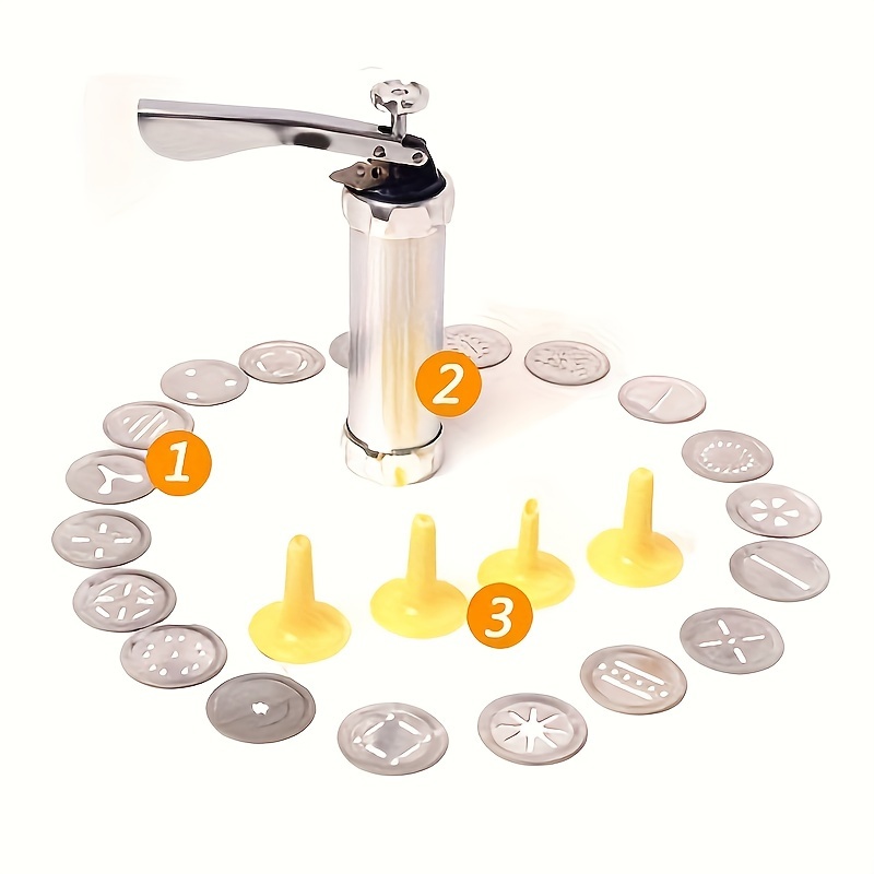 Set, Cookie Press Gun Kit, Metal Cookie Gun With Decorating Tips And Discs,  For Cookie Making, Cupcake Decorating, And More, Baking Tools, Kitchen Gad