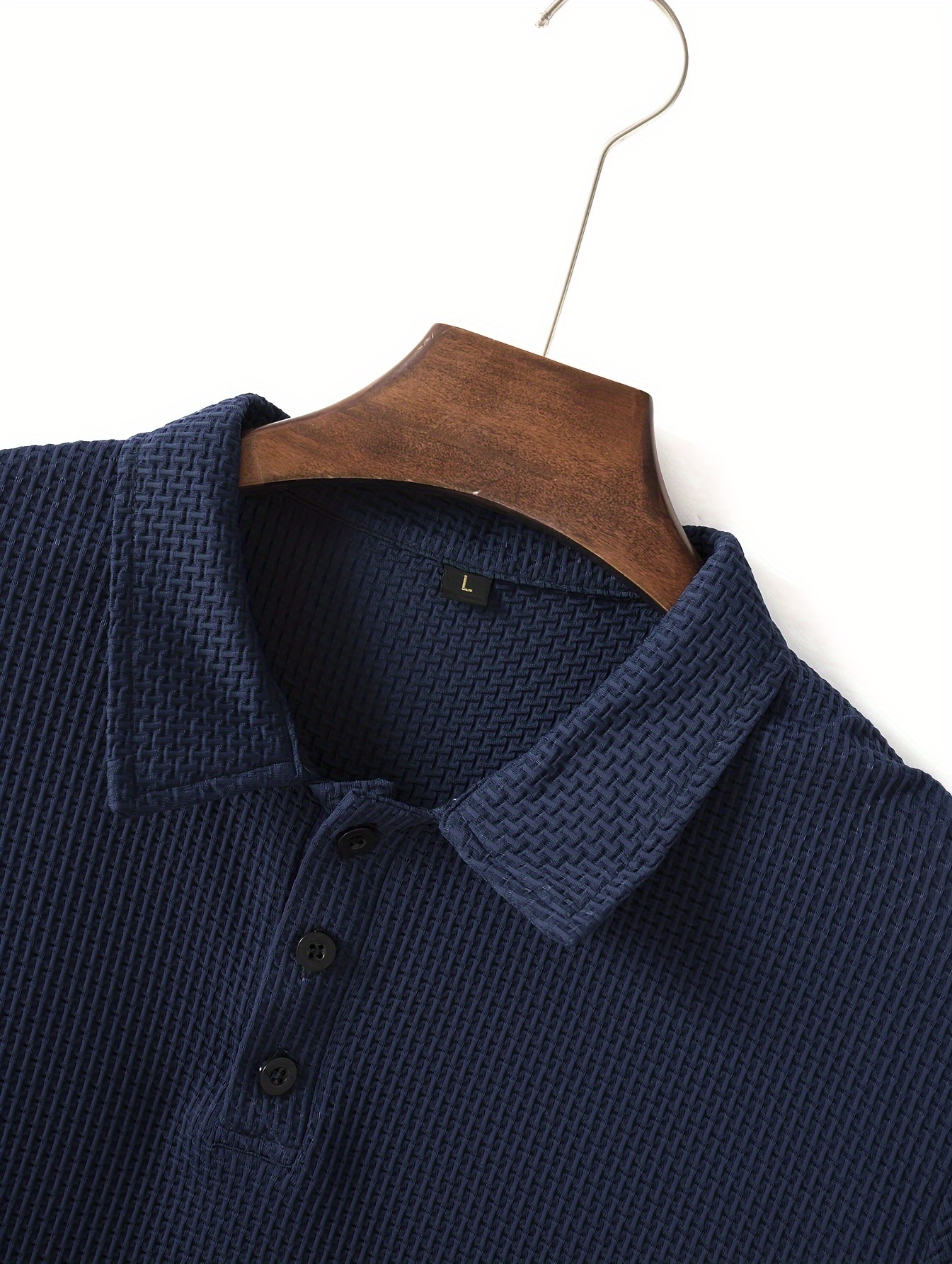 Blue Golf Shirts For Men Mens Fashion Casual Button Lapel Cotton