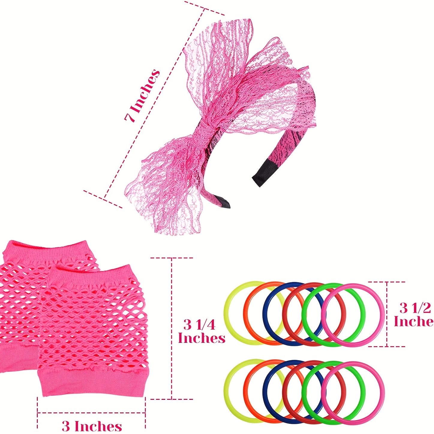 Accessories Women 80s Style Outfit Costume Neon Headband Leg - Temu