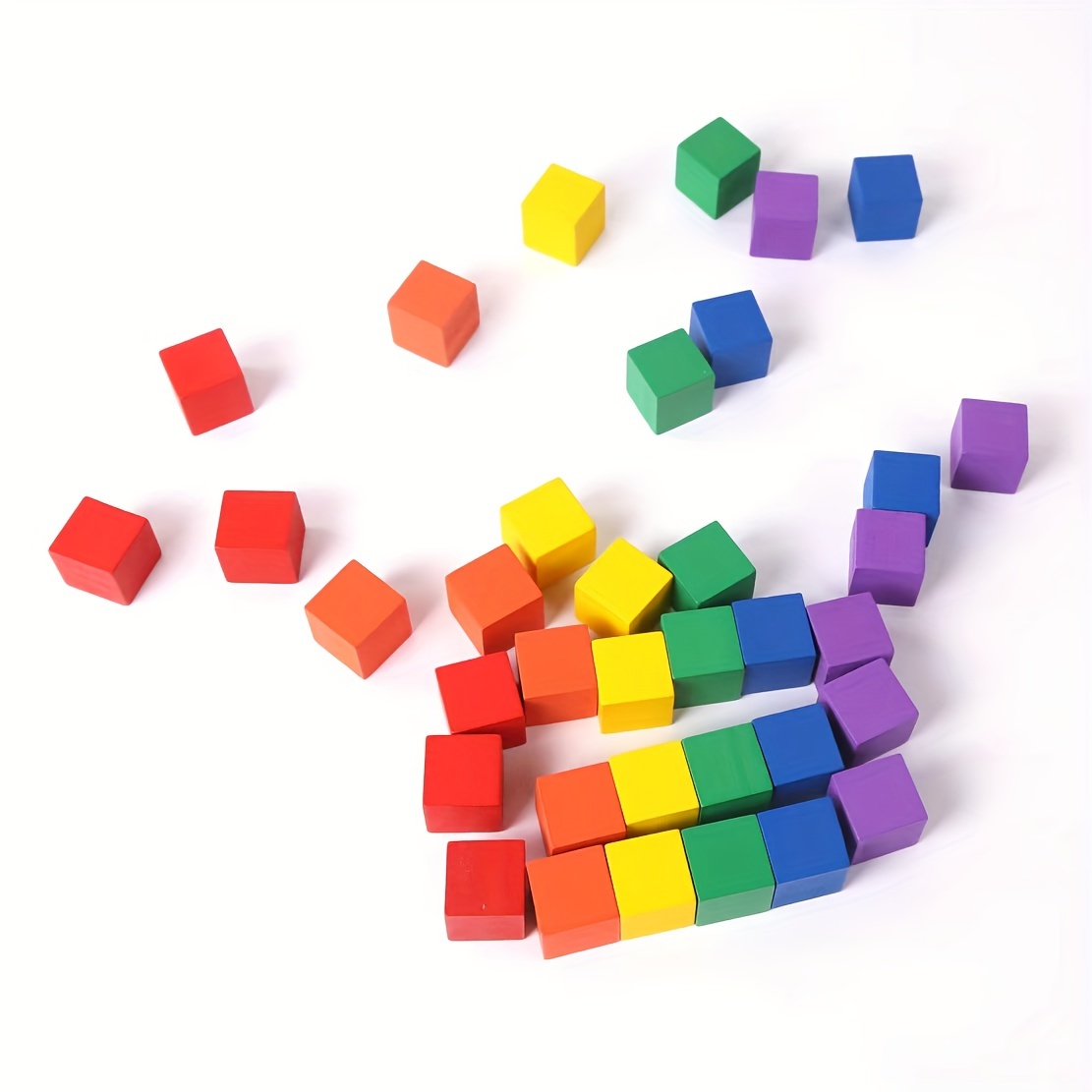 Colourful Building Blocks  Wooden Construction Cubes