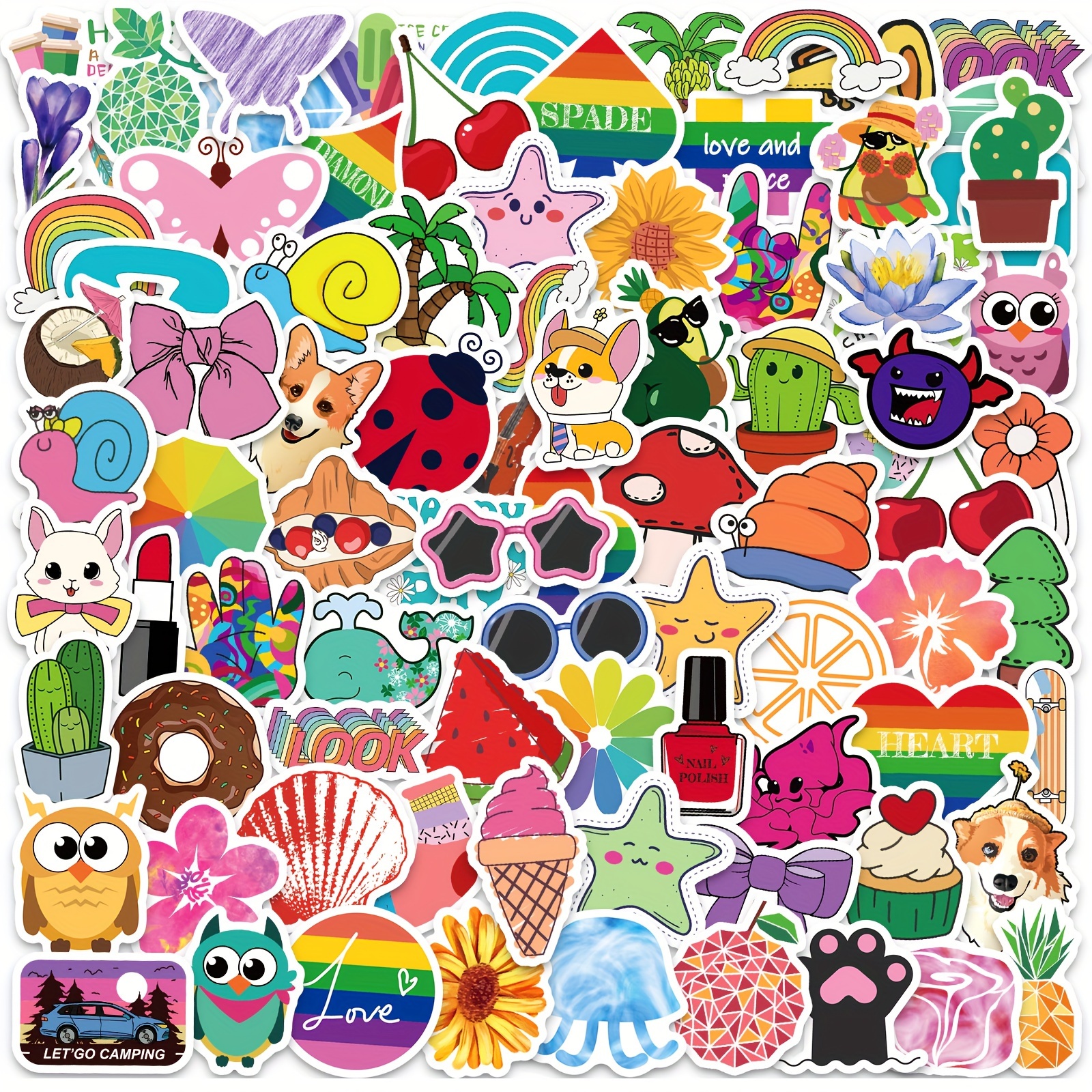 10/30/50pcs Cute Cartoon Hello Kitty Stickers Kawaii Girls Graffiti Water  Bottle Guitar Diary Vinyl