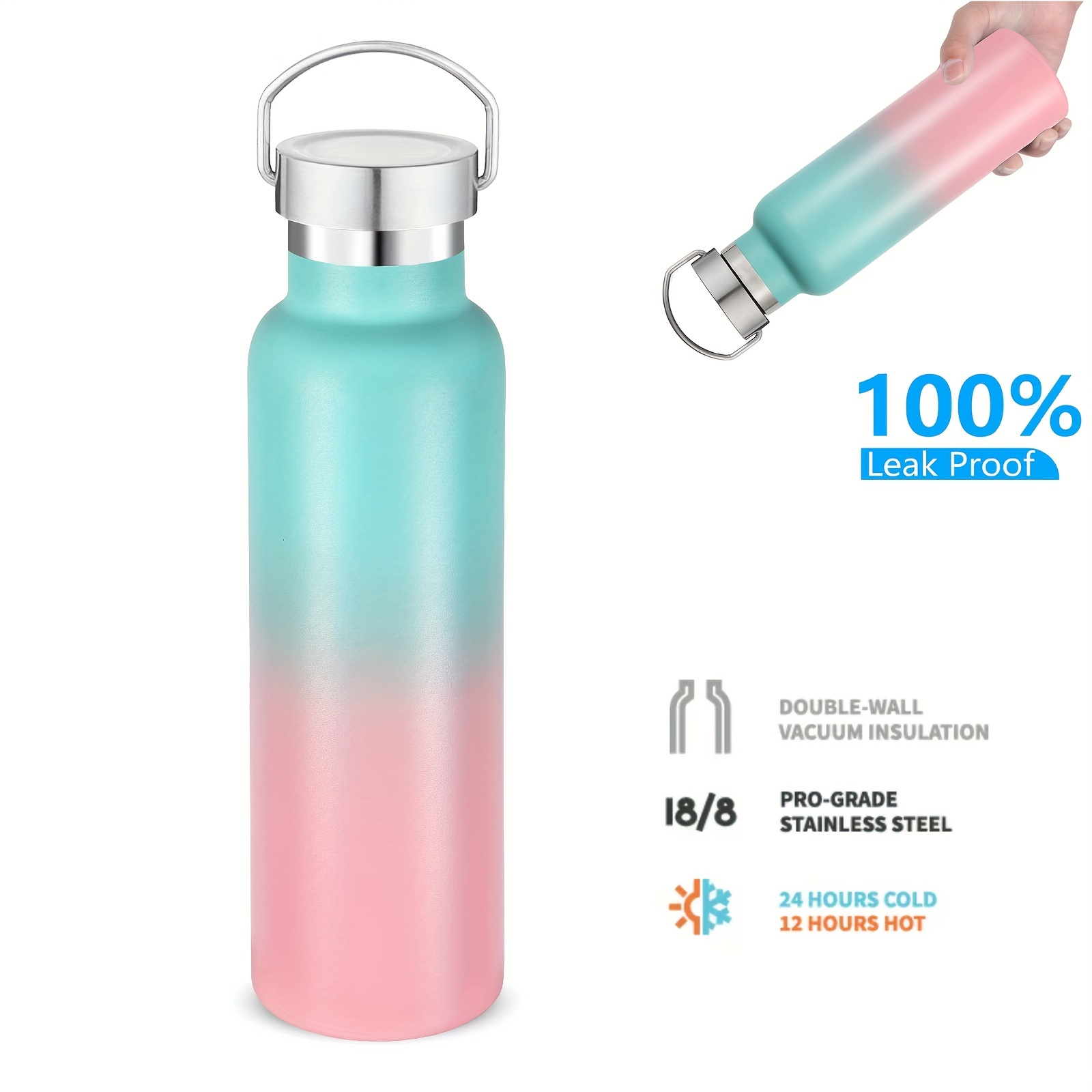 Stainless Steel Double Wall Vacuum Insulated Water Bottle 20oz