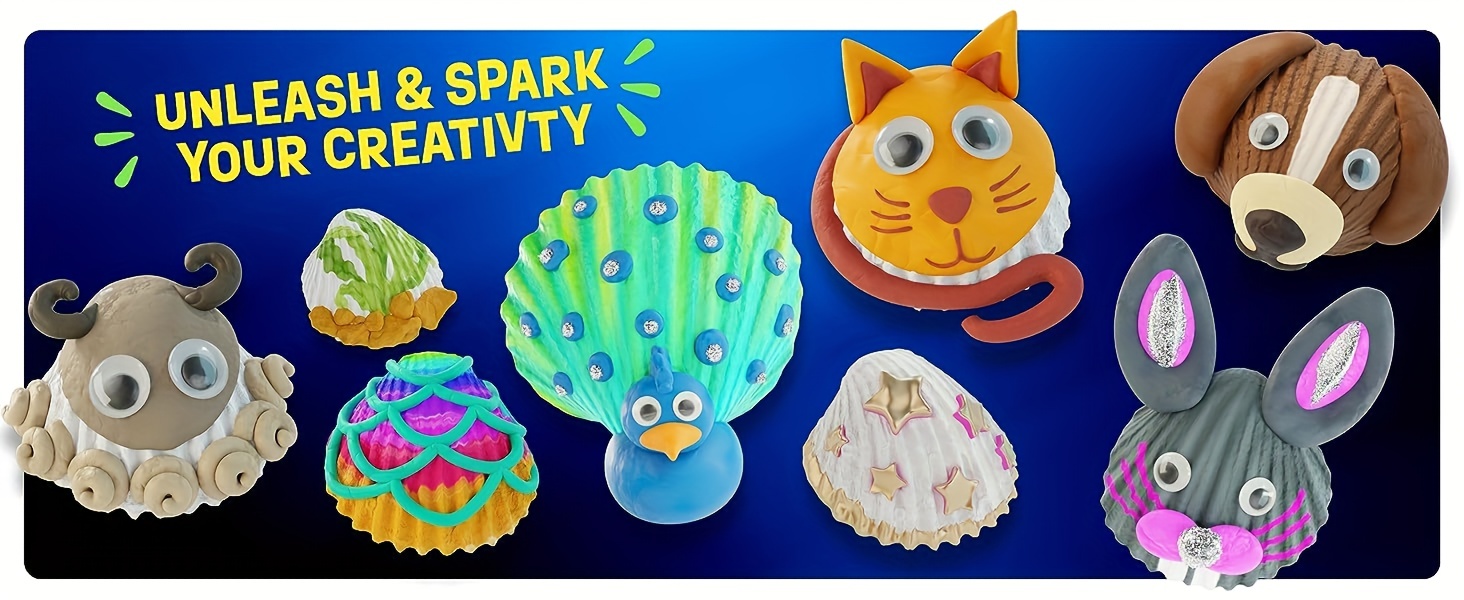 Dan&Darci Kids Sea Shell Painting Kit - Arts & Crafts Gifts for Boys and Girls Ages 4-12 - Craft Activities Kits - Creative Art Activity Gift