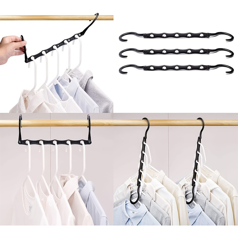 1pc Non-slip Triangle Clothes Hanger, Multifunctional 9 Holes Rotatable  Plastic Clothes Hanger, Closet Space-saving Folding Magic Hook