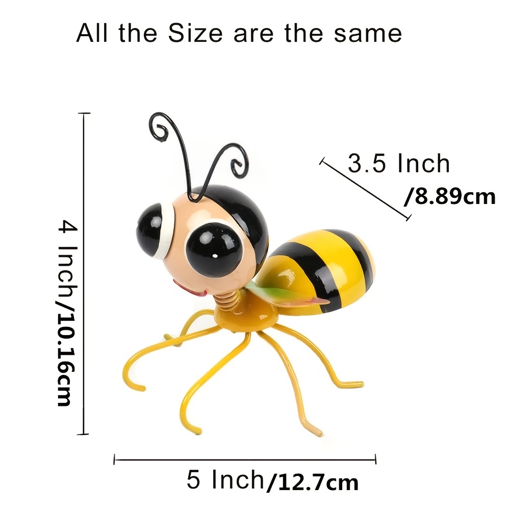 Creative Metal Bee Decor Vivid Colorful Metal Bee Suitable - Temu
