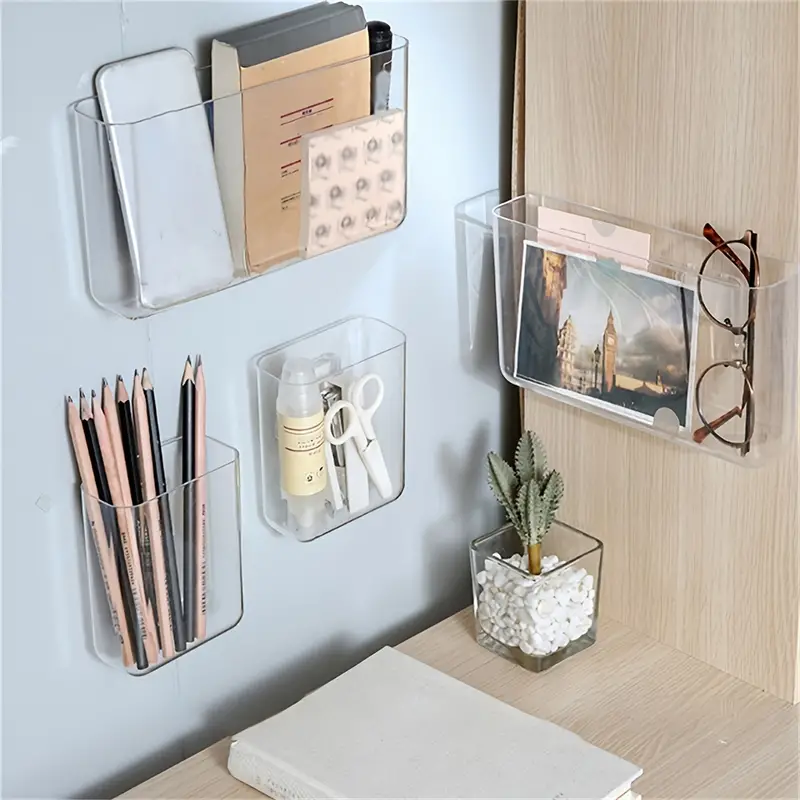 NTWGO 1pc Adhesive Wall Mounted Small Storage Organizer Box, Without  Drilling For Bathroom, Pantry, Kitchen, Laundry, Utility Room, Inside Of  Cabinet