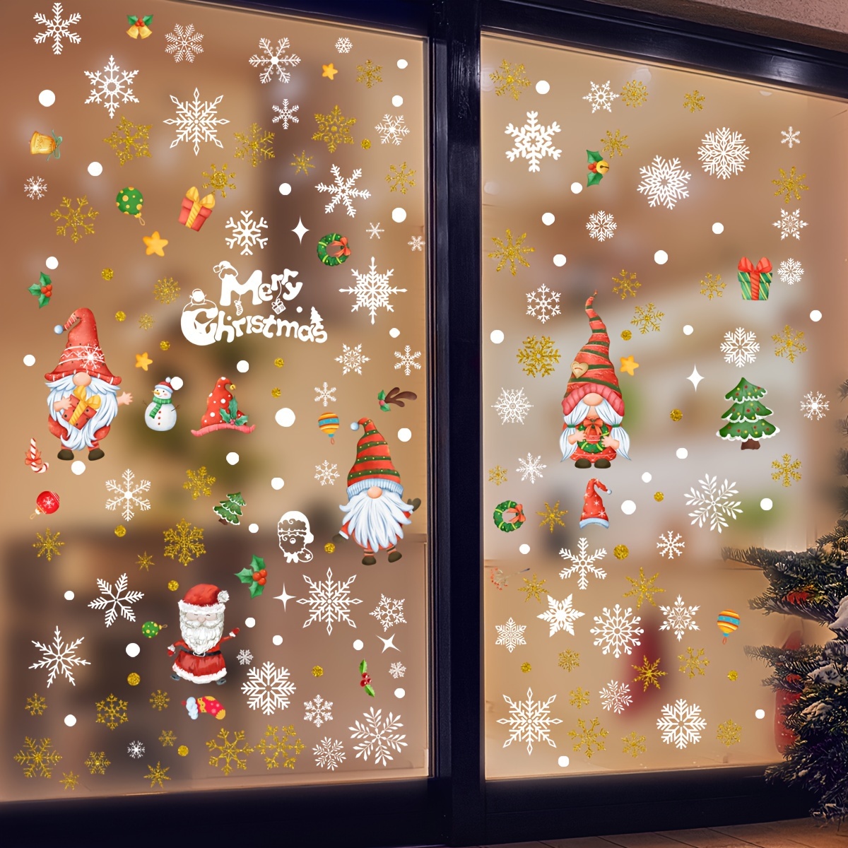 Christmas Decorations Snowflake Stickers Glass Display - Temu