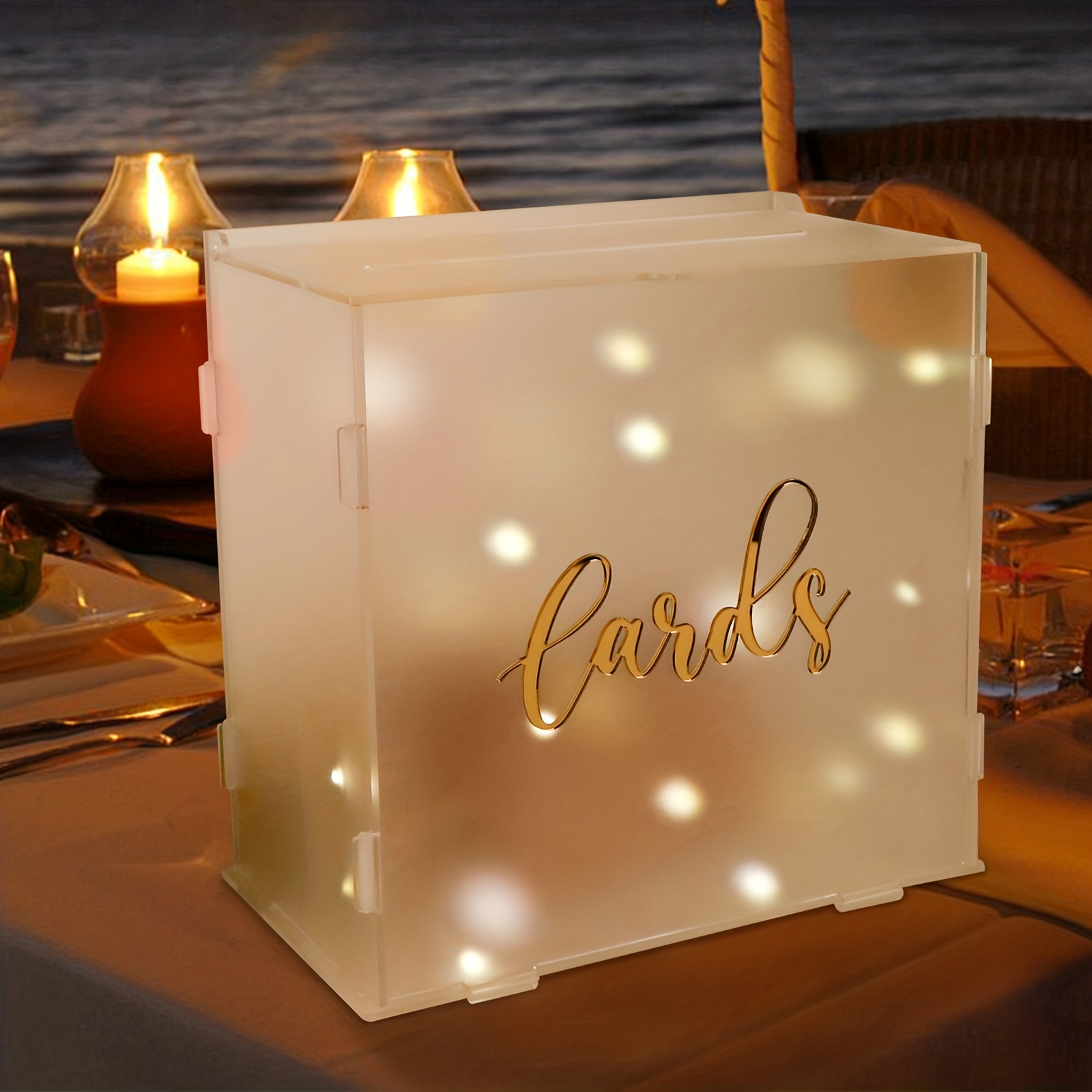 Wedding Card Box With Lock And String Light, Glittery Diy Wedding Gift Card  Boxes For Reception, White Pvc Wedding Memory Money Box For Wedding  Reception, Anniversary Party Decorations - Temu Australia