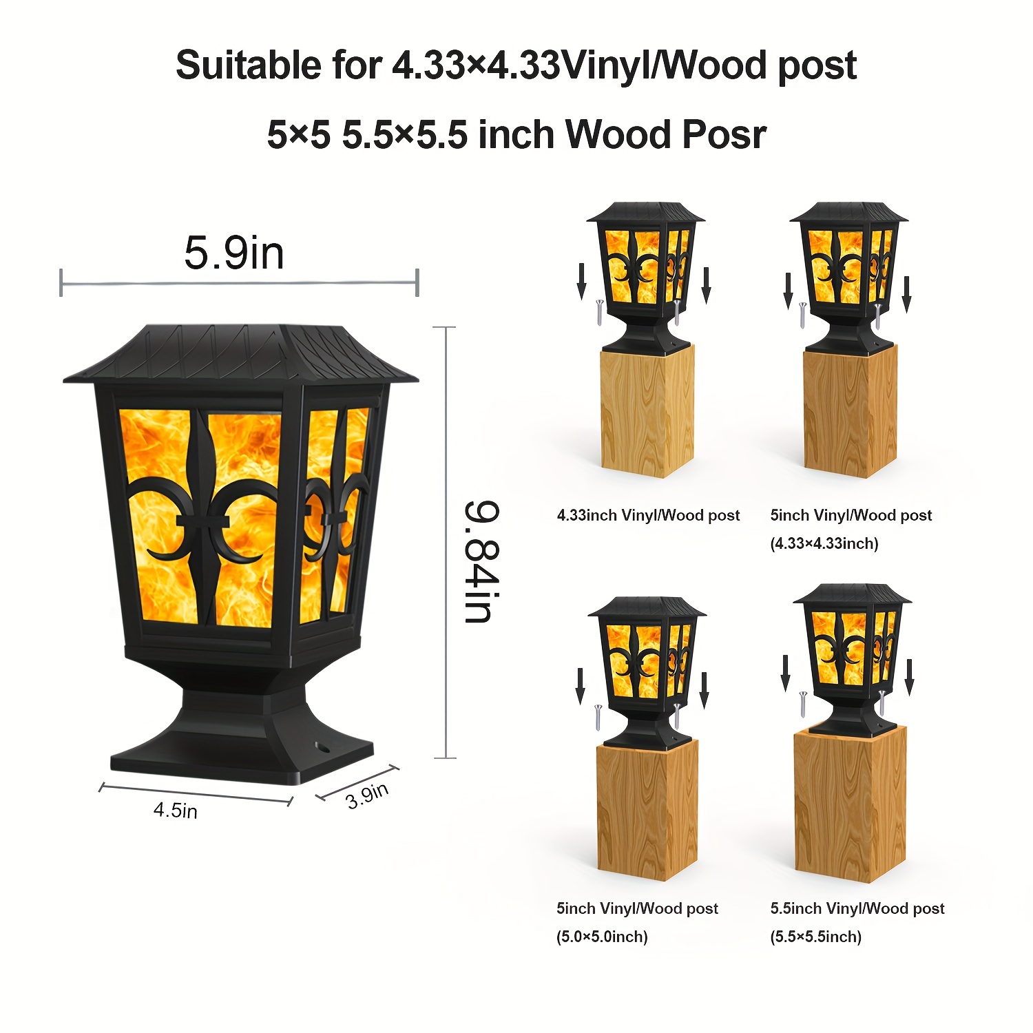 Farol Solar Exterior, 2 Piezas Lámpara Solar Exterior IP65