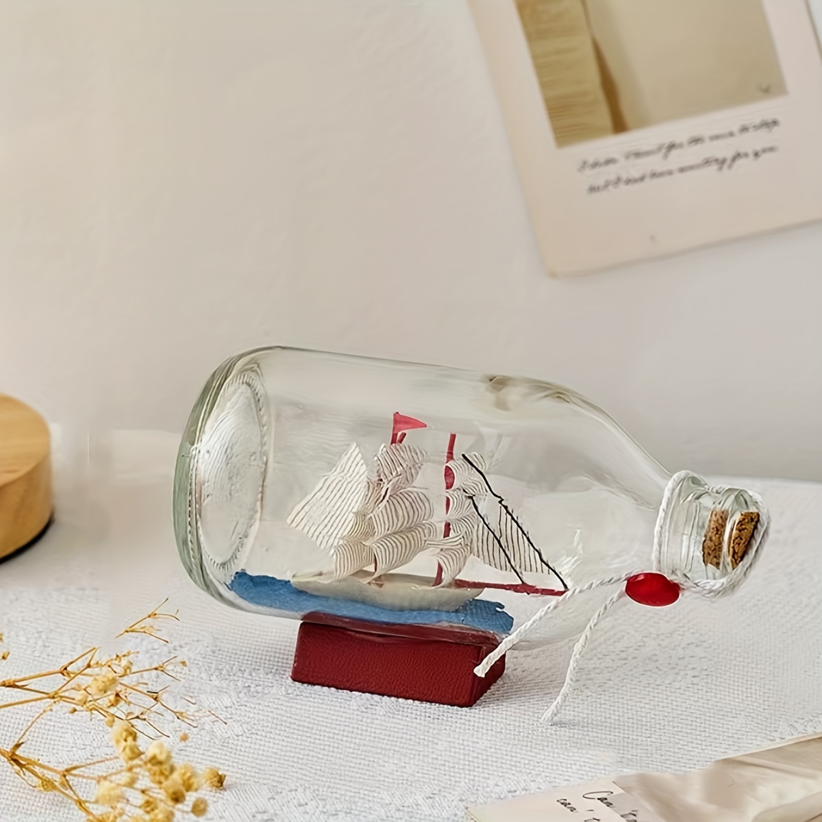  LAMF Drift Bottle Decor, Sailing Boat in Wishing Bottle Glass  Cork Bottles, Pirate Ship in a Bottle Kit Handicraft Nautical Home  Decorations Gifts Crafts, Medium, (57920A42047PFZP) : Home & Kitchen