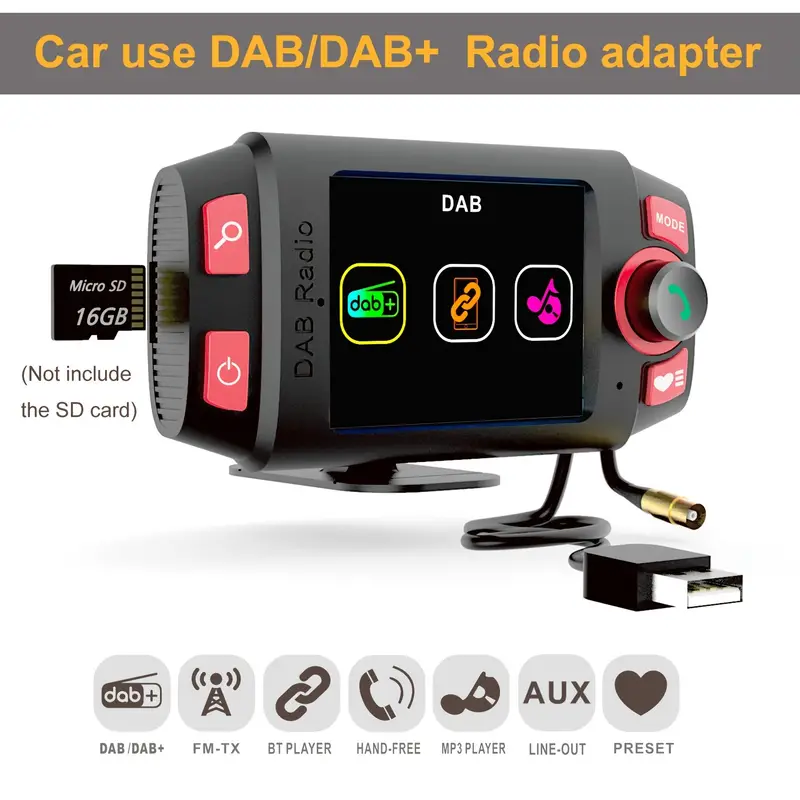 2 4 Zoll Auto DAB+/DAB Radio Adapter Mit Buntem Display FM - Temu Austria