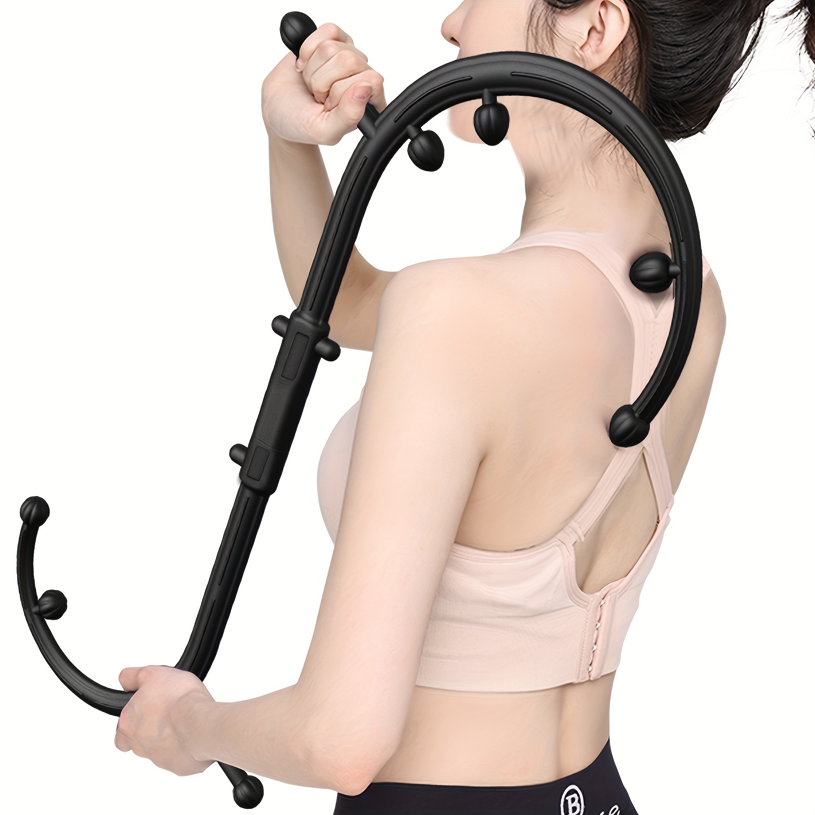 Trigger Point Self Massager Back Massager Stick Hook Adjustable Dual Head  Trigger Point Massager Pain Relief For Back Neck Body