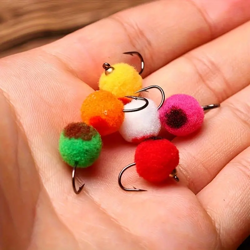 6/36pcs 6 Colors Bionic Egg Hooks, Heavy Weighted Head Beads For Trout And  Dogfish, Salmon, Egg Flies