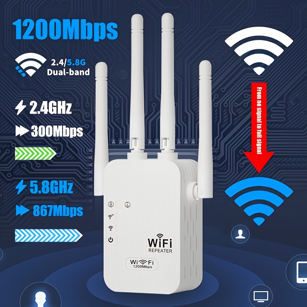 Spécification Européenne 1200mbps Wifi Extender Repeater - Temu Luxembourg