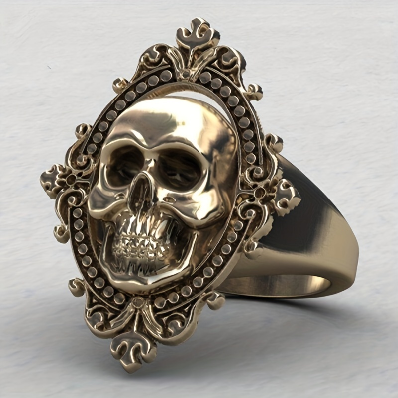 Men's Vintage Skull Ring Punk Hip Hop Mirror