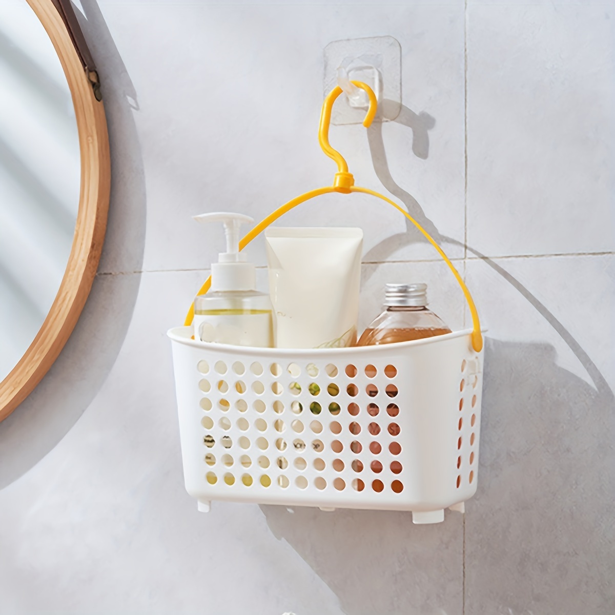 Hanging Basket Hook Design Storage Basket Kitchen Bathroom - Temu