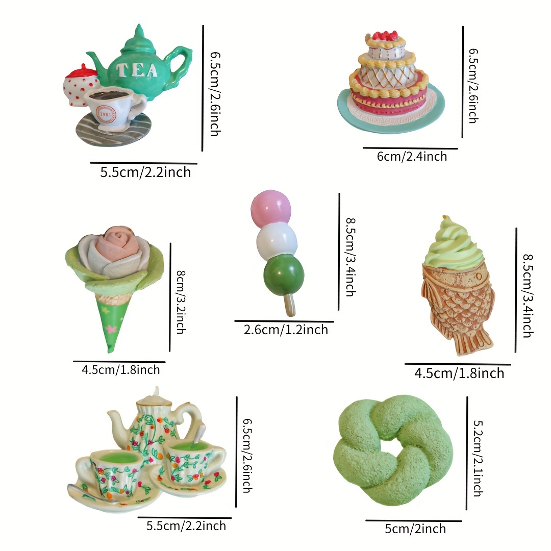 1pc Imitation Afternoon Tea Resin Series Refrigerator Magnet Home  Decorations Suitable For Refrigerator, Blackboard, Early Education