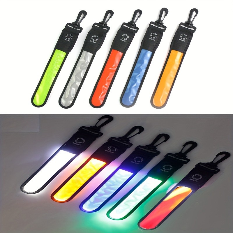 LED GLOW REFLECTIVE CLIP-ON STRIP Tag Band Light for Back pack purse belt  Safety