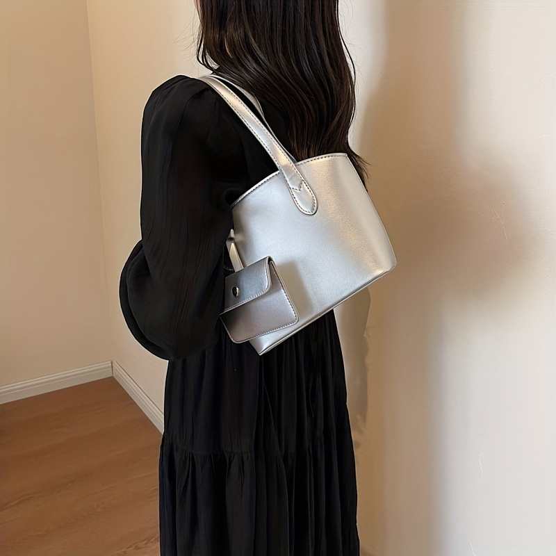 Minimalist Satchel Bag Solid Handbag for Work