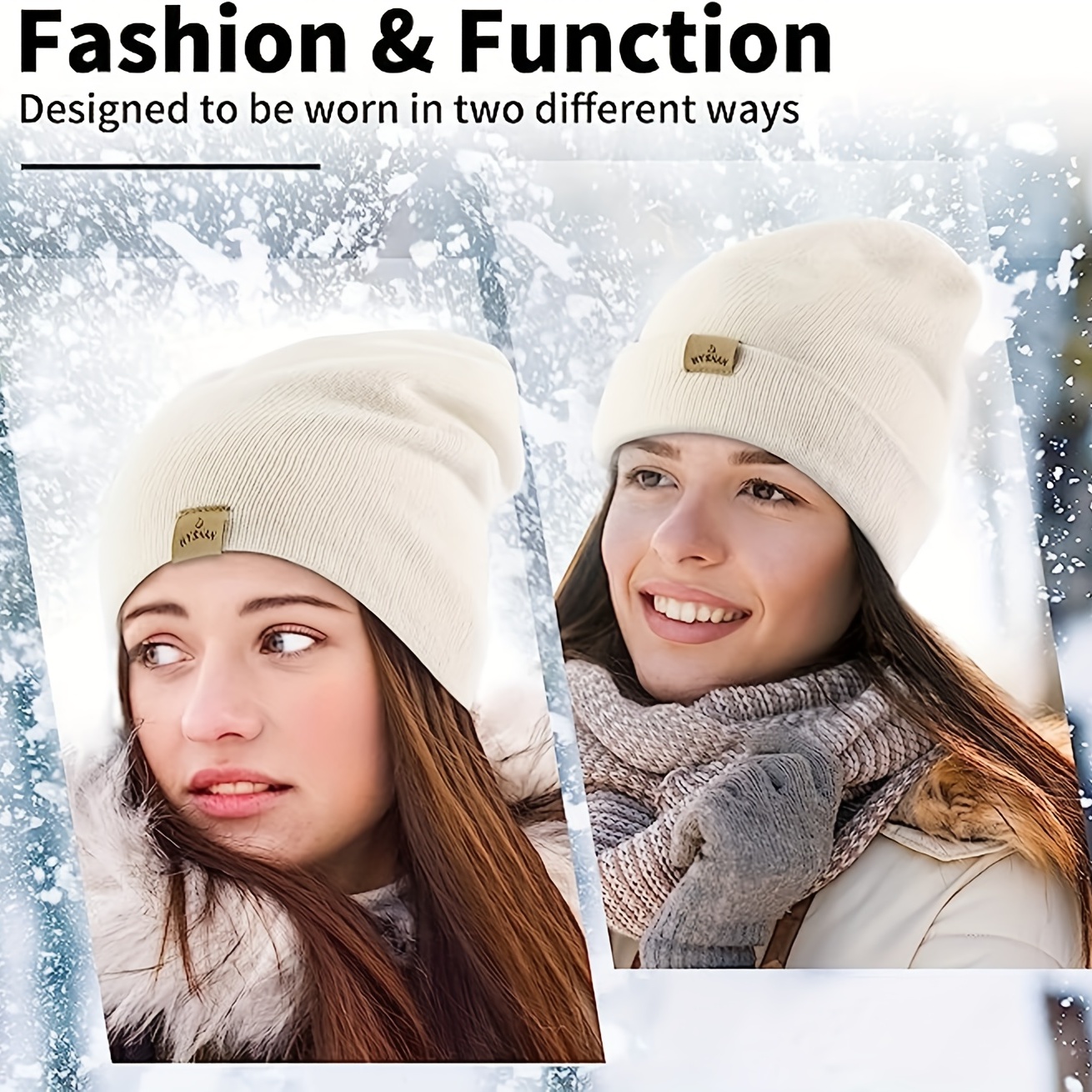 Double Layer Reversible Knit Hat