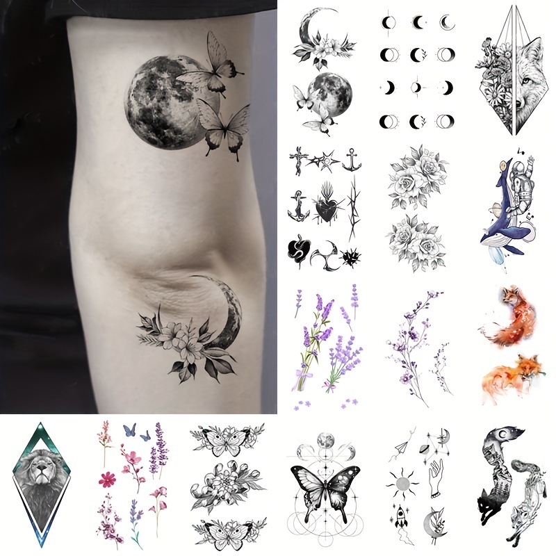 Autocollants de tatouage temporaire pour enfants, 20 pièces, Art corporel,  animaux, chat, aquarelle, transfert à l'eau