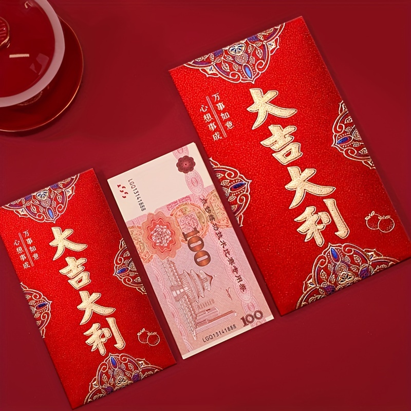 6pcs Chinese Red Envelopes Lucky Money Gift Envelopes Red Packet for New  Year, Birthday, Wedding, Housewarming Red Envelope A