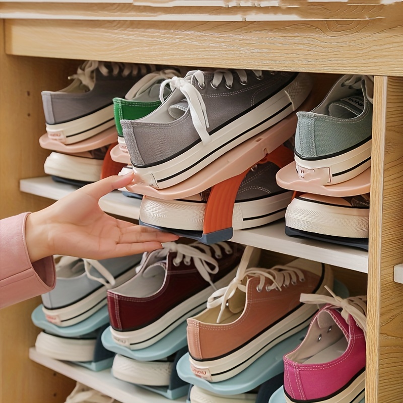 Shoe Slots Organizer Thickened Double Storage Layer Closet - Temu