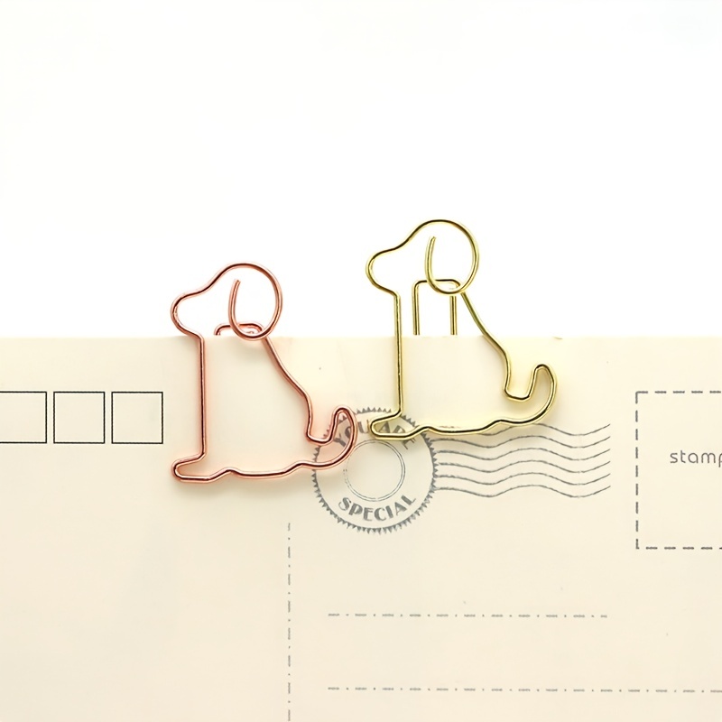 Dog shaped Paper Clips Golden Electroplated Paper Clips Temu