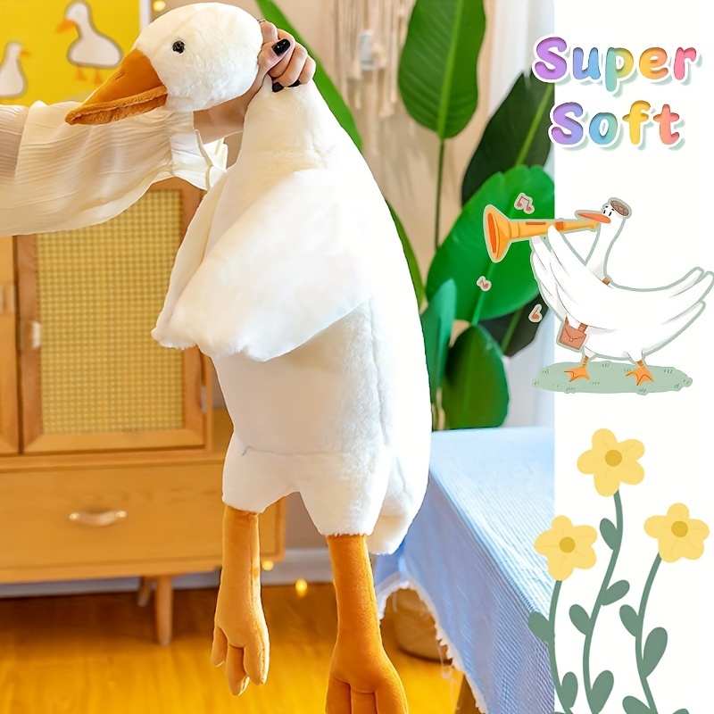 Canard Blanc - 190cm - énorme jouet en peluche d'oie blanche, Poupée d'oie  très douce, Oreiller cousu de cana