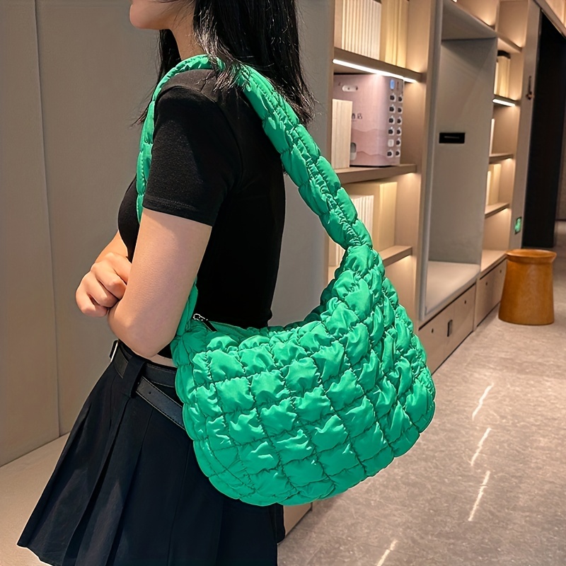 Underarm bag women's new high-end niche checkerboard bear shoulder bag  trendy and stylish women's crossbody bag gift bag