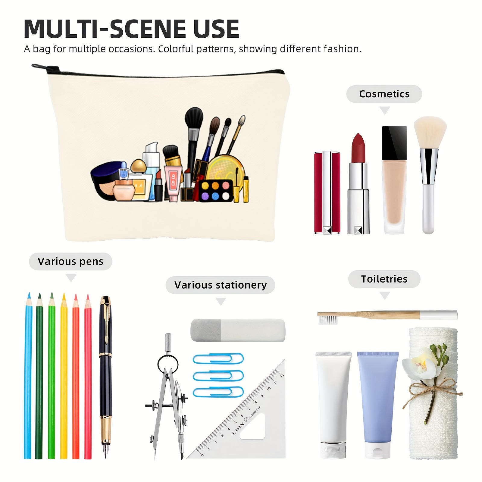 Small Cosmetic Bag,Portable Cute Travel Makeup Bag for Women and girls  Makeup Brush Organizer cosmetics