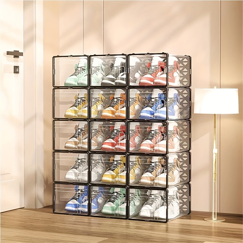 4/6/8-layer Shoe Rack With Dustproof Curtain, Free Standing Shoe Rack, Easy Assembled  Shoe Storage Shelf, Household Storage Organizer For Entryway, Hallway,  Bedroom, Living Room, Home - Temu