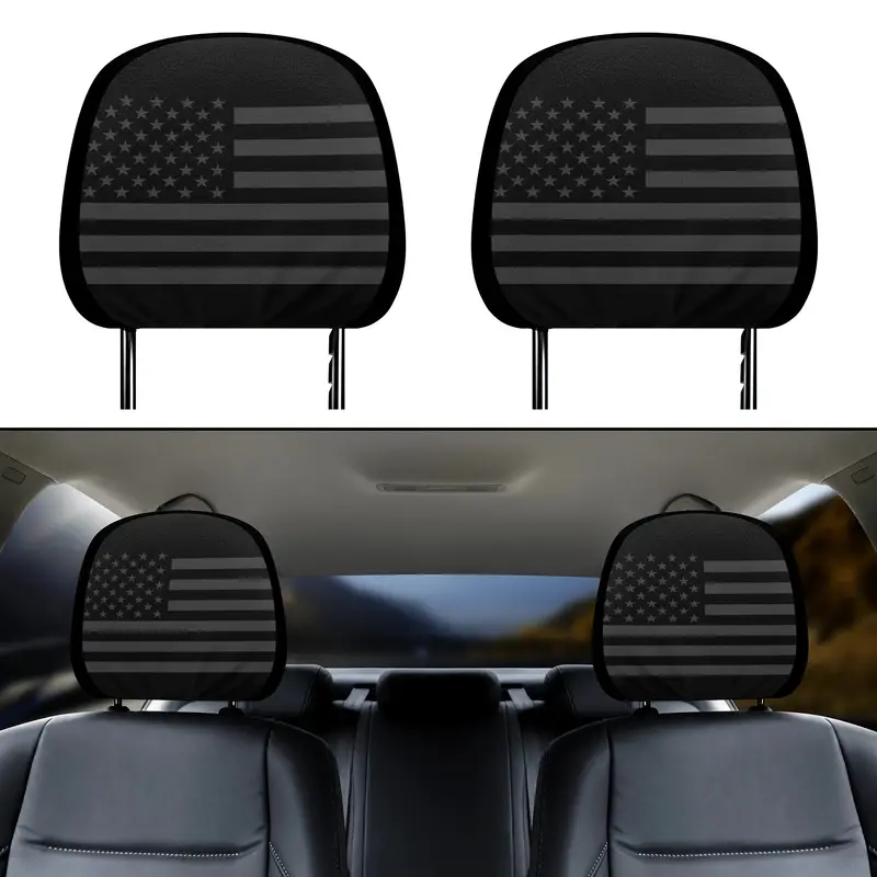1pc Amerikanische Flagge Auto Kopfstützenbezüge - Kopfstützen