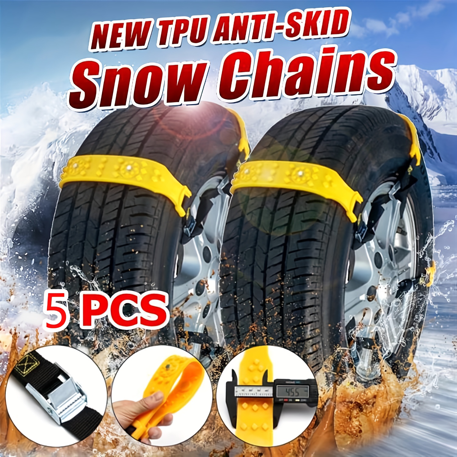 Car Snow Chains Universal Fit Anti slip Car Chains Winter - Temu