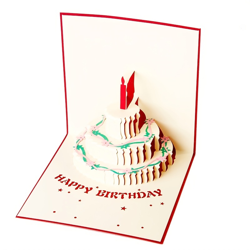 Birthday Cake Cards 3d Creative Gifts Happy Birthday Pop up - Temu