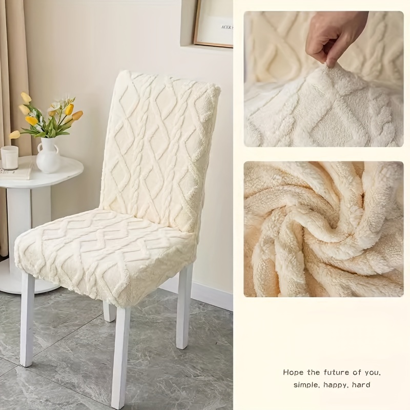 Plush Chair Slipcover Stretch Universal Thickened Dining Temu