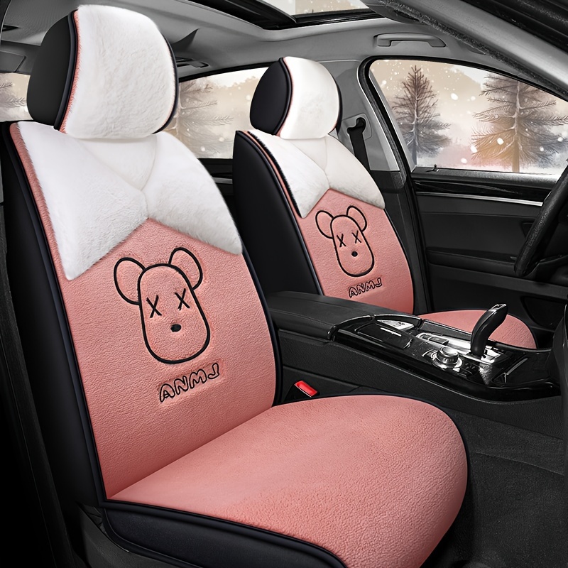 Car Seat Cushion Winter Plush Cartoon Single Seat Cushion - Temu