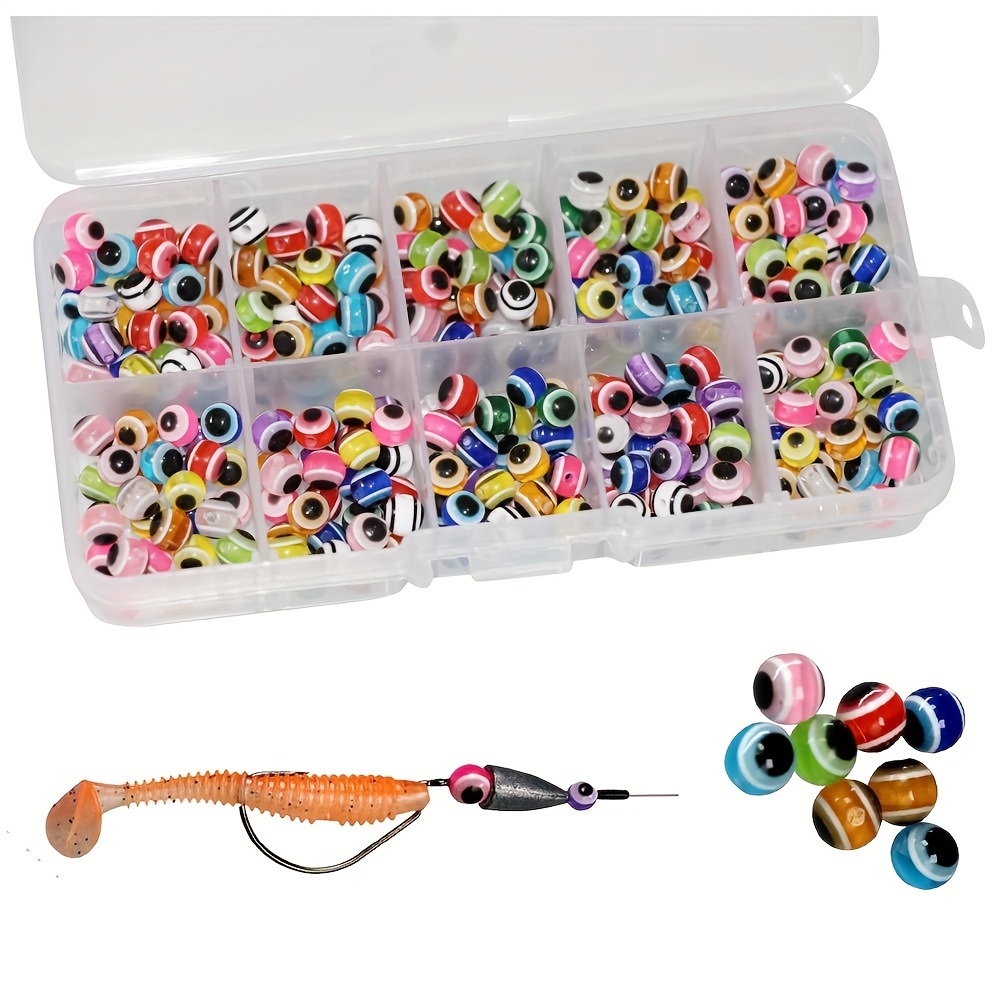 Facikono Fishing Beads Assorted Set 1000pcs 5mm Round Float Glow Fishing Rig Beads Fishing Lure Tackle