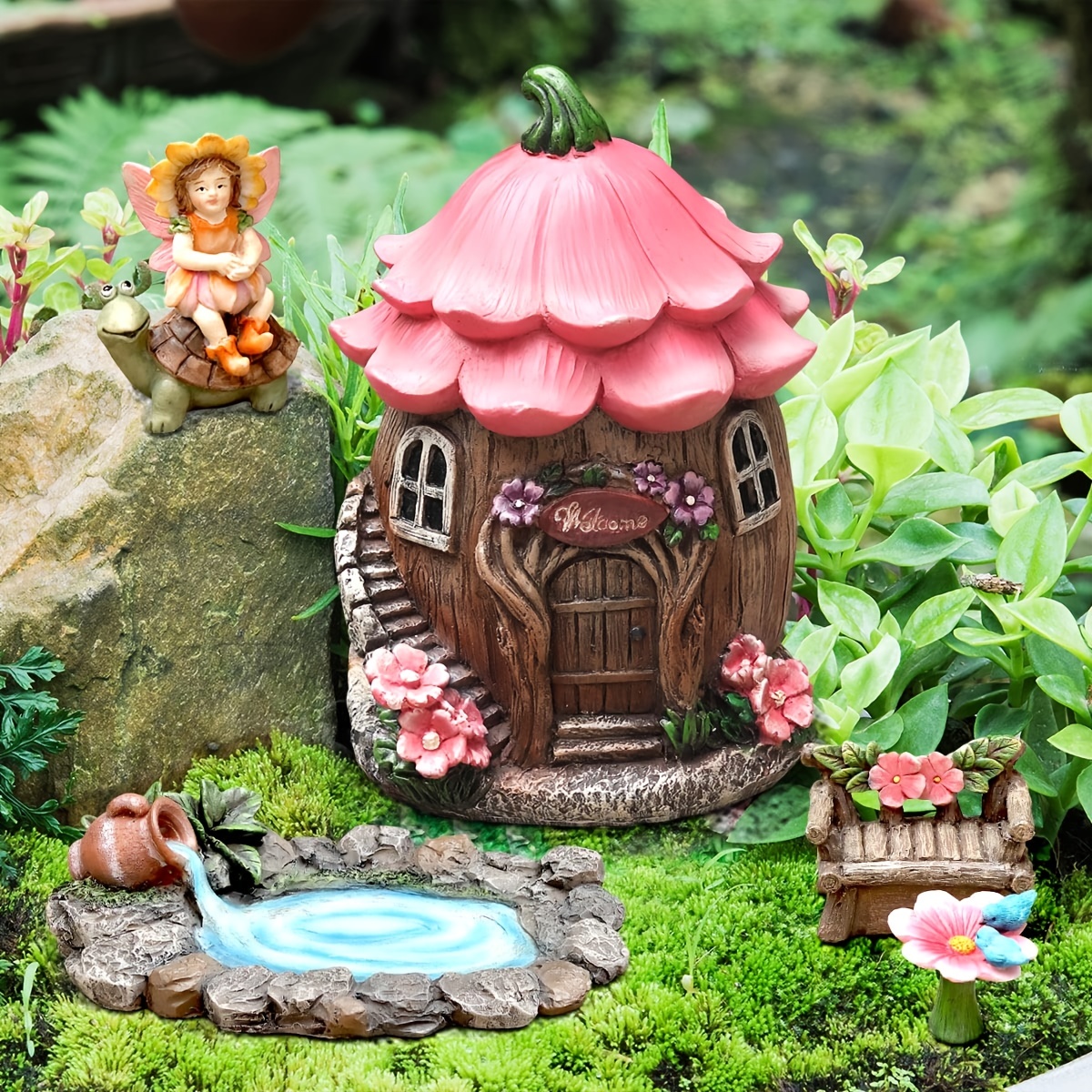 Décorations de jardin miniatures - Arrosoir et seaux en métal - Miniature  décorative - Creavea