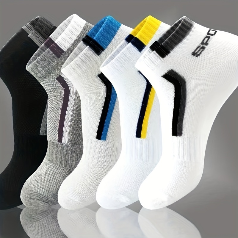 5pairs Mens Fashion Sports Socks Thin Mesh Breathable - Temu Canada