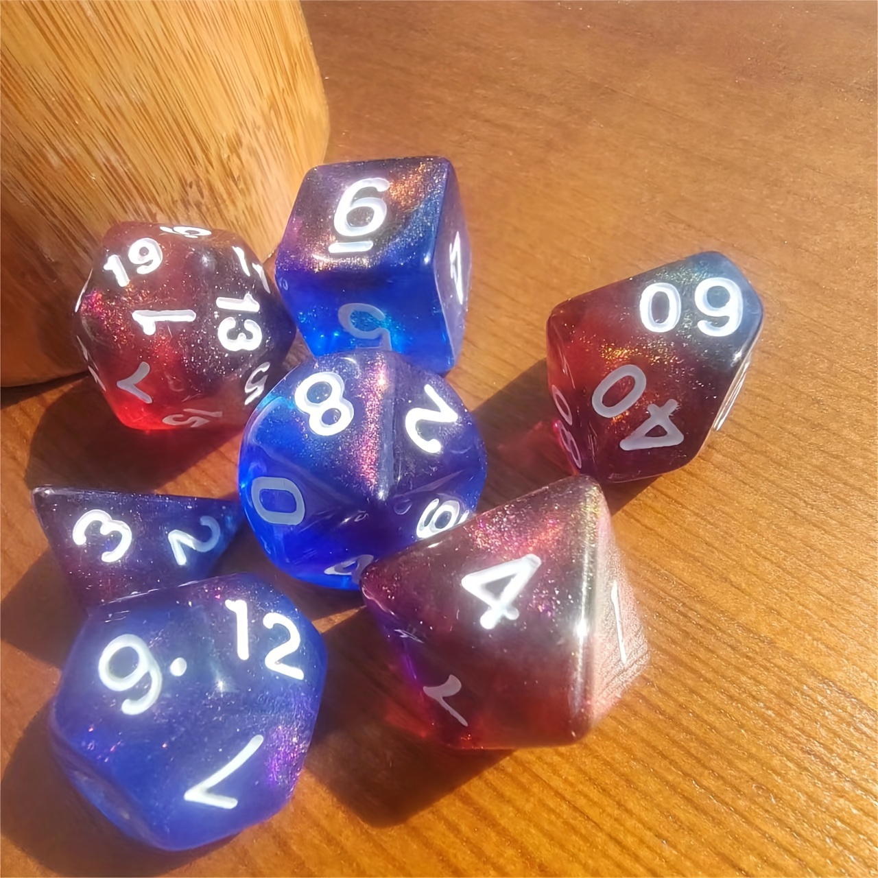 7-Piece Flash Dice Set for RPG COC Tabletop Games