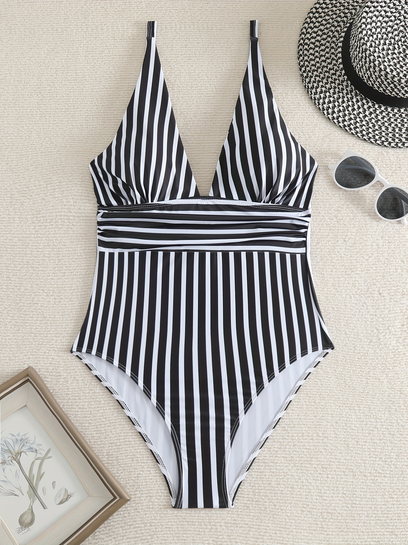 Color Block Back Hollow High Cut Swimsuits Vintage - Temu Australia