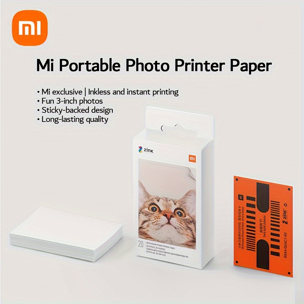 Xiaomi Papel Fotográfico x20 Impresora Fotográfica Mi Pocket