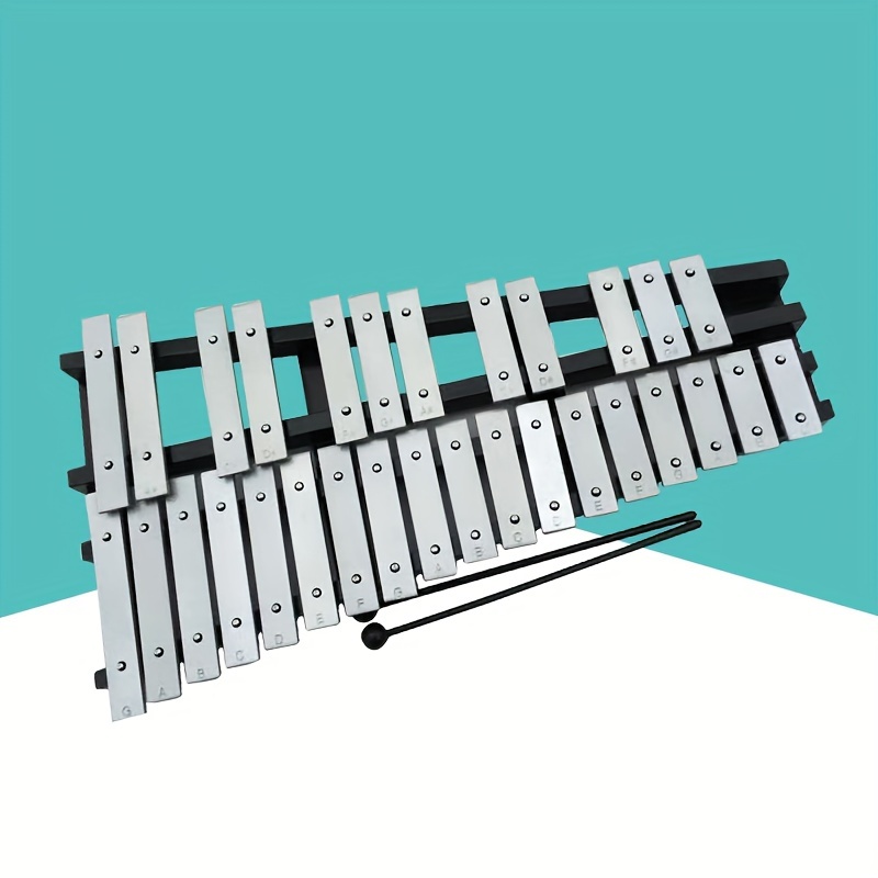 32-Note Xylophone Educational Glockenspiel Wooden Base Solid