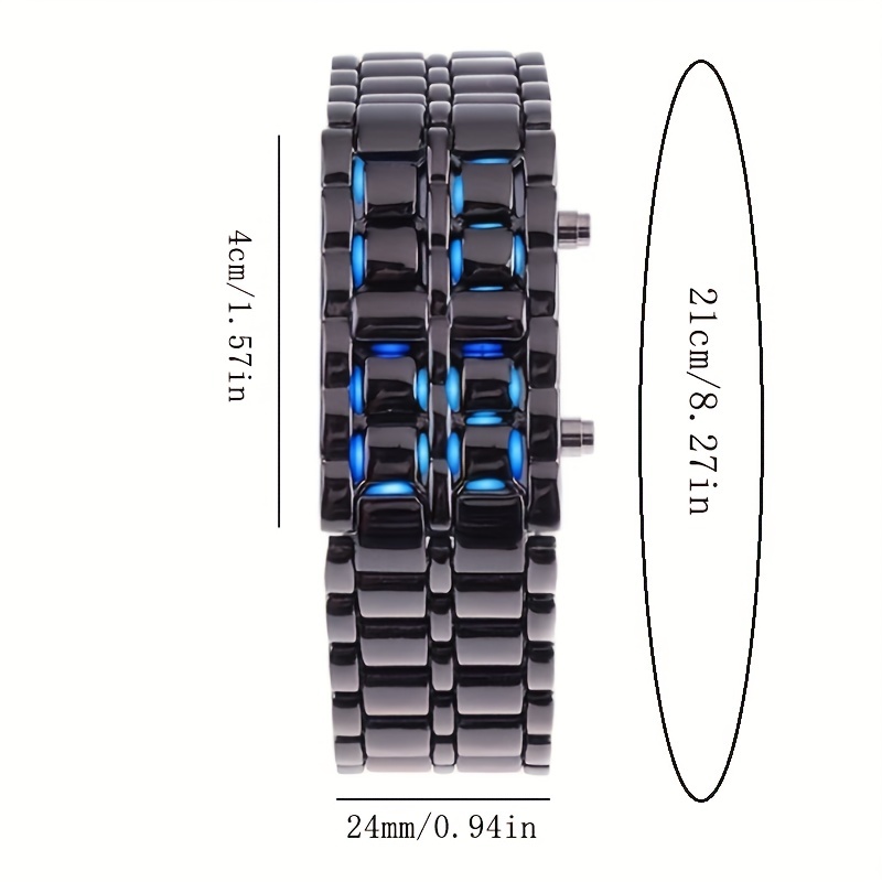 Reloj Led Samurai Digital Correa De Metal