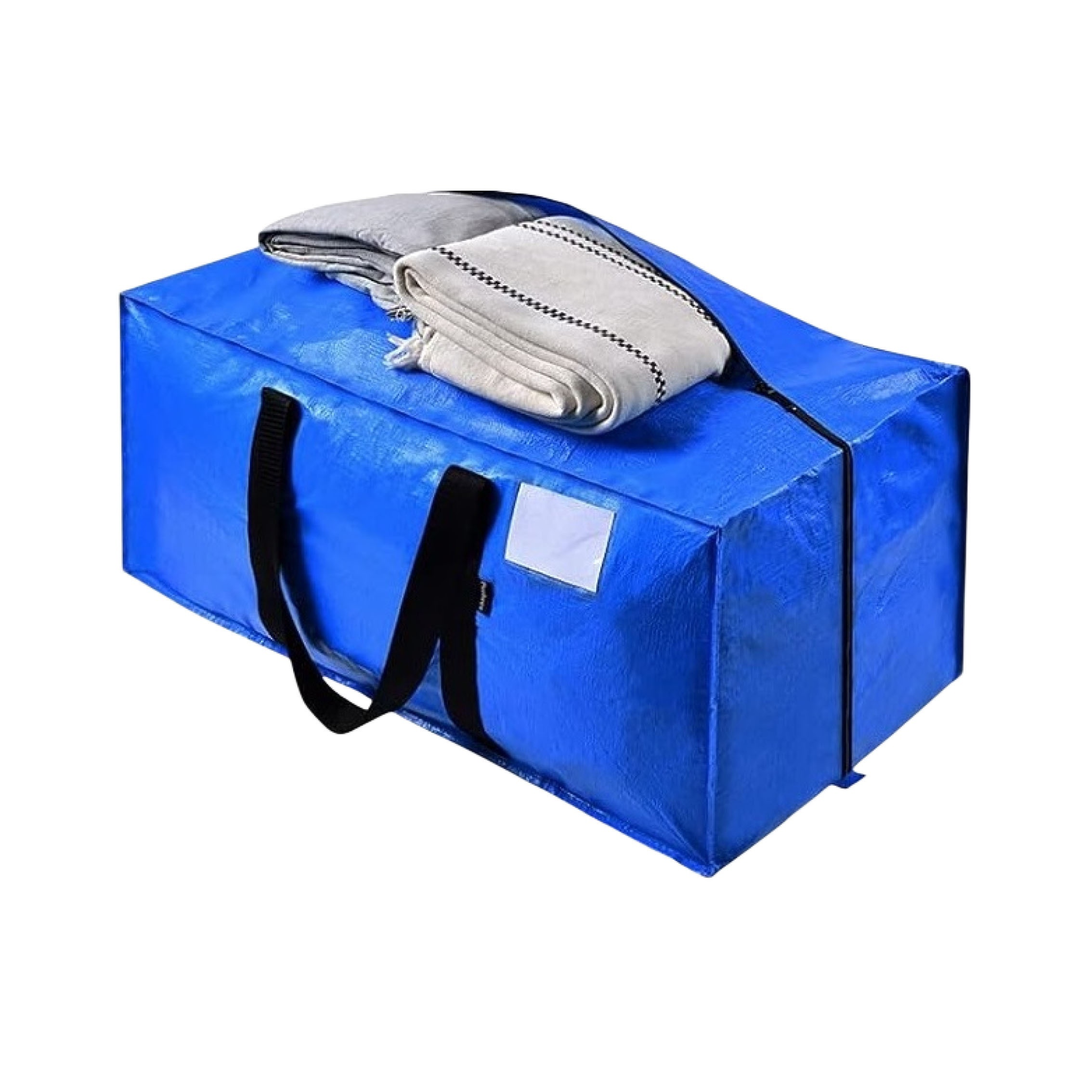 1pc Blue Pp Material Double Zipper Heavy Duty Moving Bag, College Dorm  Essential Clothing Storage Container, Easy To Organize And Convenient To  Store