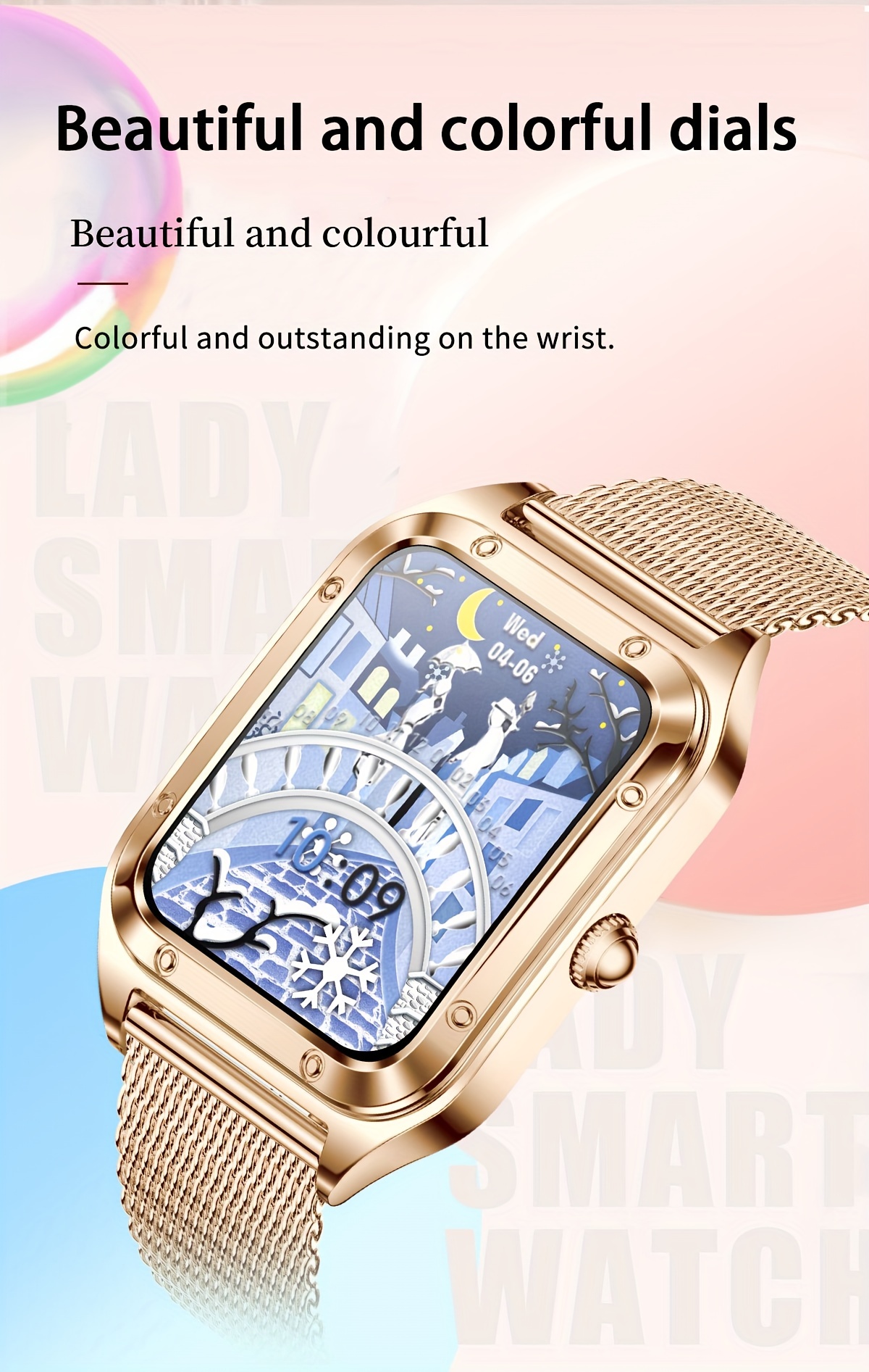 Smartwatch Mujer Bluetooth Llamada 1.57'' con Función Sueño Femenino Ip67  Impermeable Plata BISBISOUS